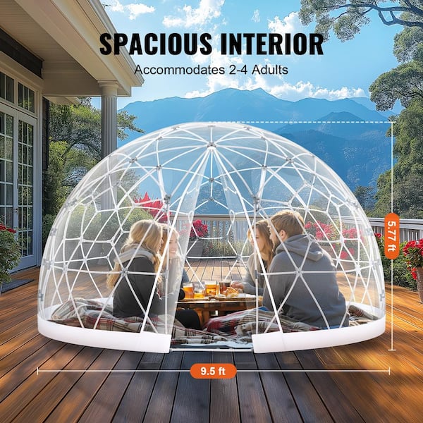 SVOPES Garden Dome Tent House, 9.5 ft. x 9.5 ft. Black Dome Tent