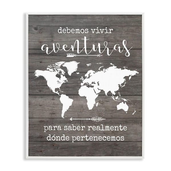 Stupell Industries Our Adventure Translation by Lettered and Lined White Framed Typography Giclee Art Print 30 in. x 24 in.