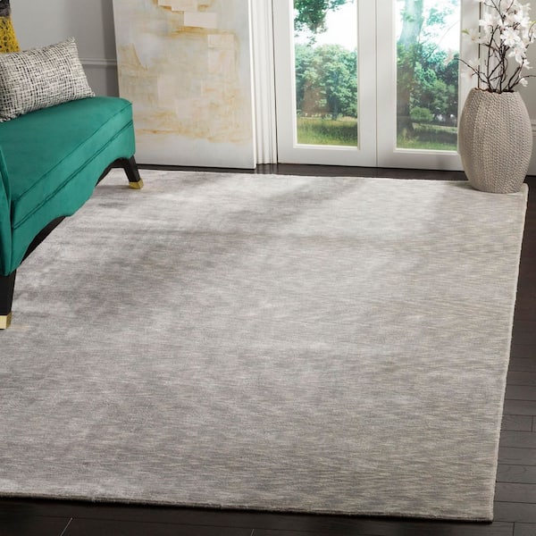 Mirage 8 ft. x 10 ft. Silver/Gray Solid Color Abstract Area Rug