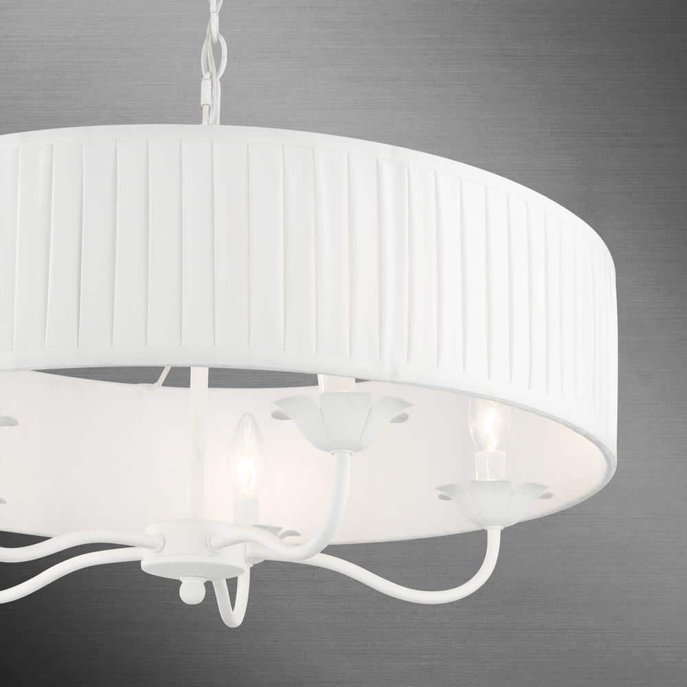 Edinburgh 23" White Glass Drum Pendant Light