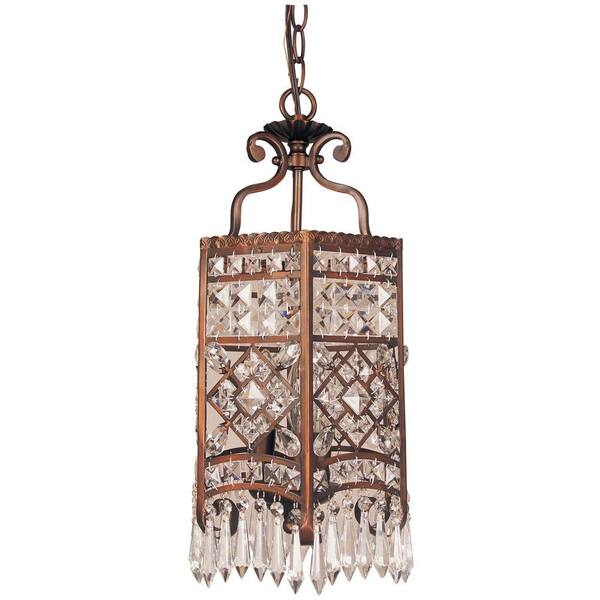 Bel Air Lighting 3-Light Rubbed Oil Bronze Crystal Pendant