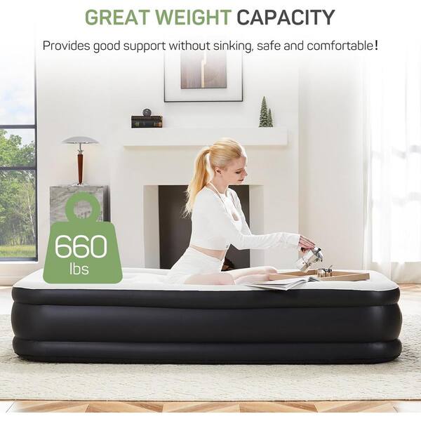 Air Queen newest Mattress Bed Pump Inflatable Sleep Comfort Airbed Camping 16 Inch