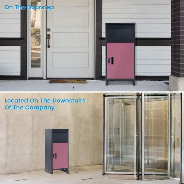 Package Delivery Box Galvanized Steel Parcel Drop Box with Coded Lock Lockable Large Package Box for Outside Delivery