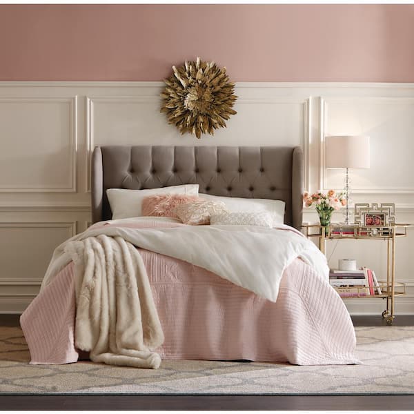 American Traditions French Tile Pink Solid Queen Coverlet
