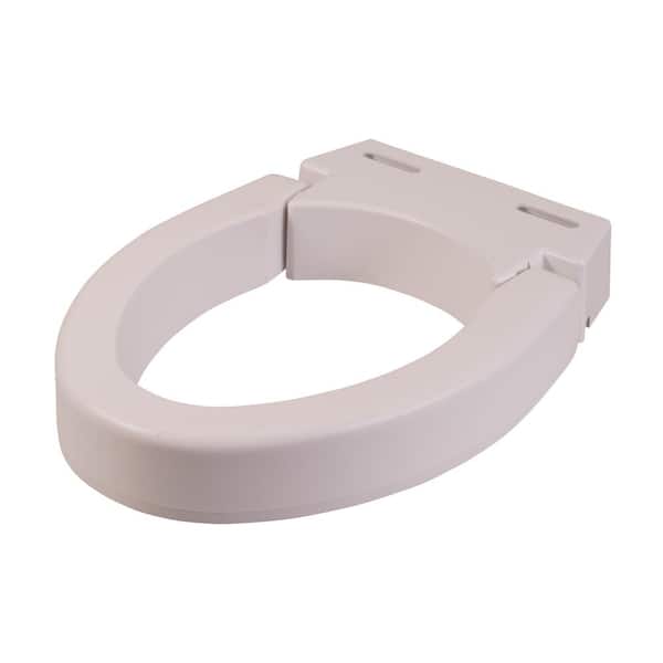 DMI Standard Hinged Elevated Toilet Seat in White