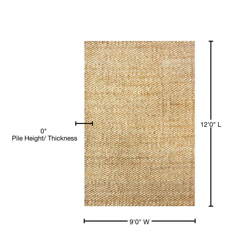 Handwoven Artisanal Jute Braided Area Rug, 9' x 12', Natural