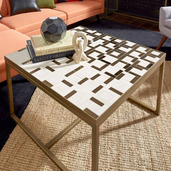 Homestyles Geometric Ii 38 In Gold, Mosaic Tile Coffee Table Diy