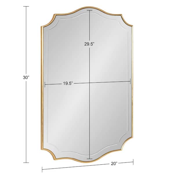 Hollyn 30.00 in. H x 20.00 in. W Scalloped MDF Framed Gold Mirror