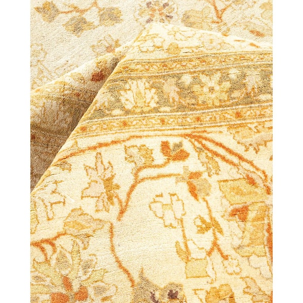 Mogul Ivory 8 ft. x 10 ft. Oriental Wool Indoor Area Rug