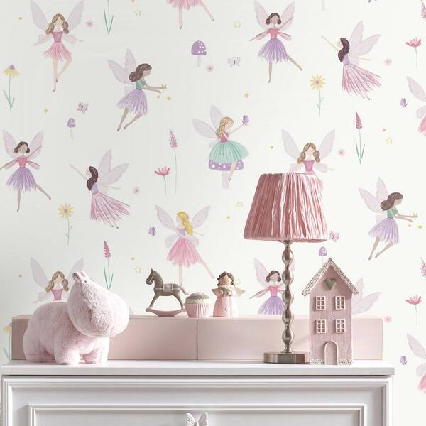 Fairy Friends Pink Enchanting Wallpaper Sample