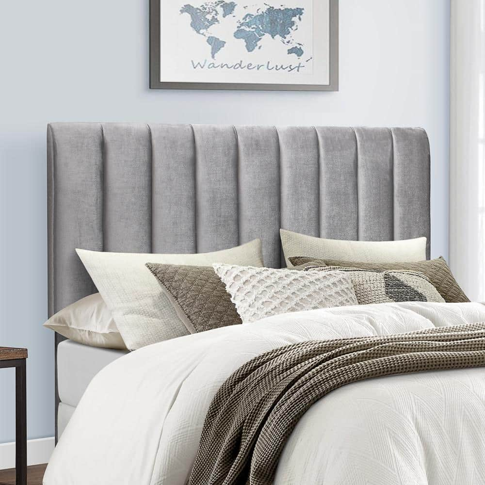 Crestone Upholstered Full/Queen Headboard, Silver/Gray -  Hillsdale Furniture, 2682-490