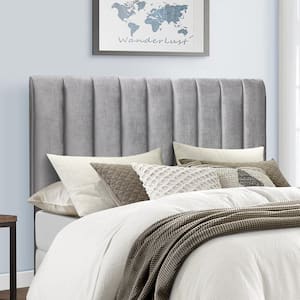 Crestone Upholstered Full/Queen Headboard, Silver/Gray