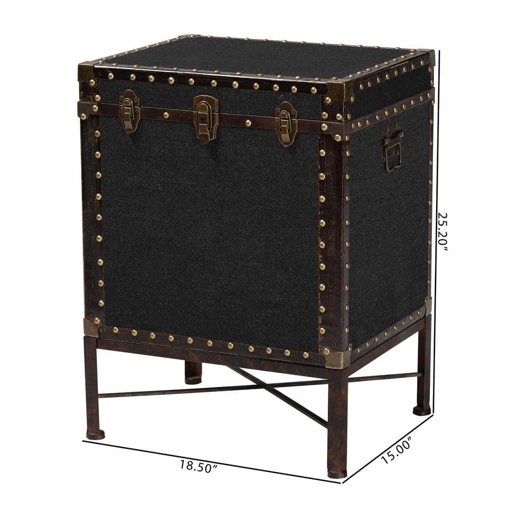 Laura 18.5 in. Black Rectangle Canvas End Table - thumbnail 9
