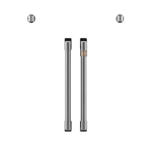 French Door Single Wall Oven Handle and Knob Kit in Brushed Stainless