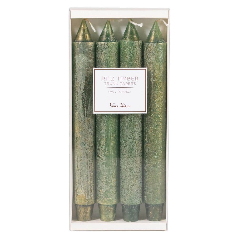 Vance Kitira 10" Green Ritz Timber Taper Candles Set of 4 RT125GRN