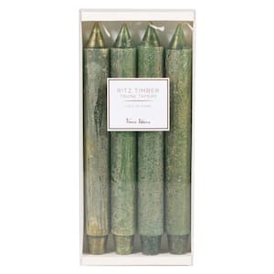 10" Green Ritz Timber Taper Candles - Set of 4