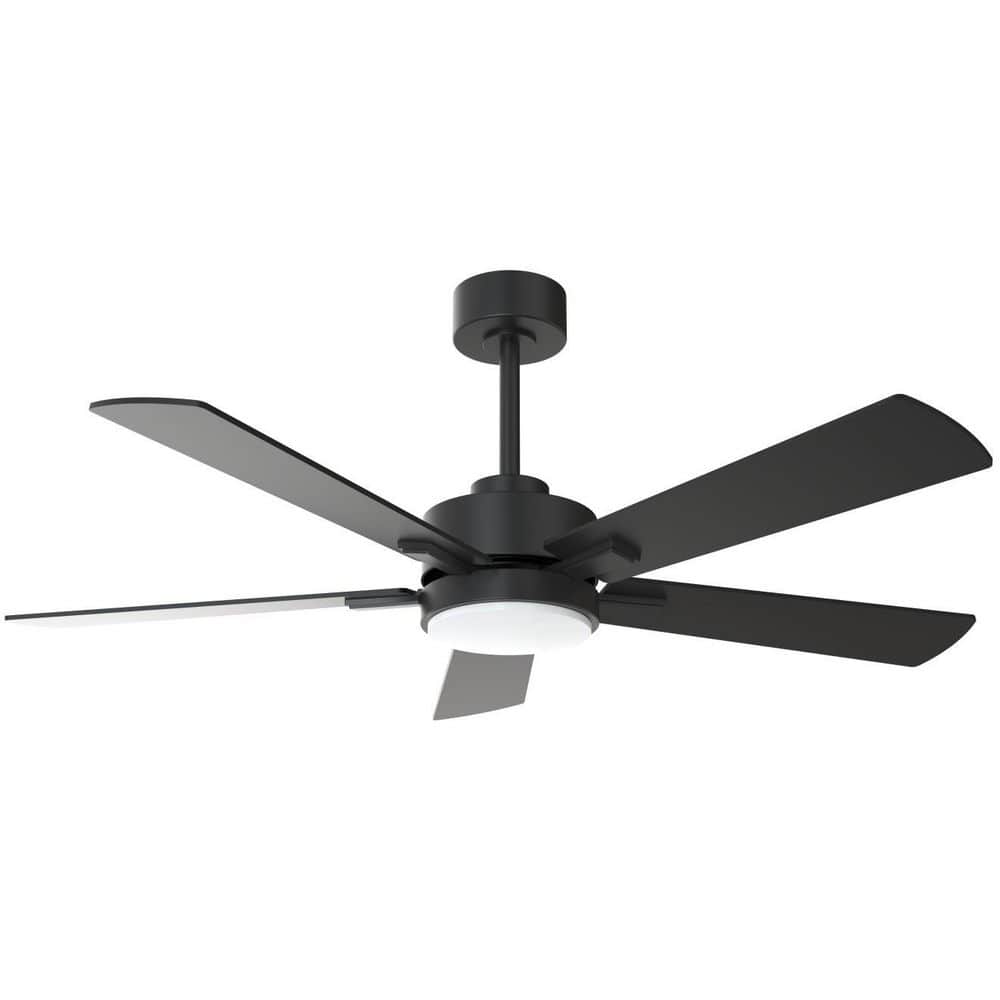 52 in. Indoor Black Downrod Mount Standard Ceiling Fan with Adjustable White LED Light and Remote Control Included price history on PriceWatchPro