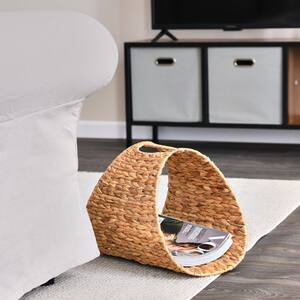 Oval Natural Freestanding Magazine Rack in Hyacinth