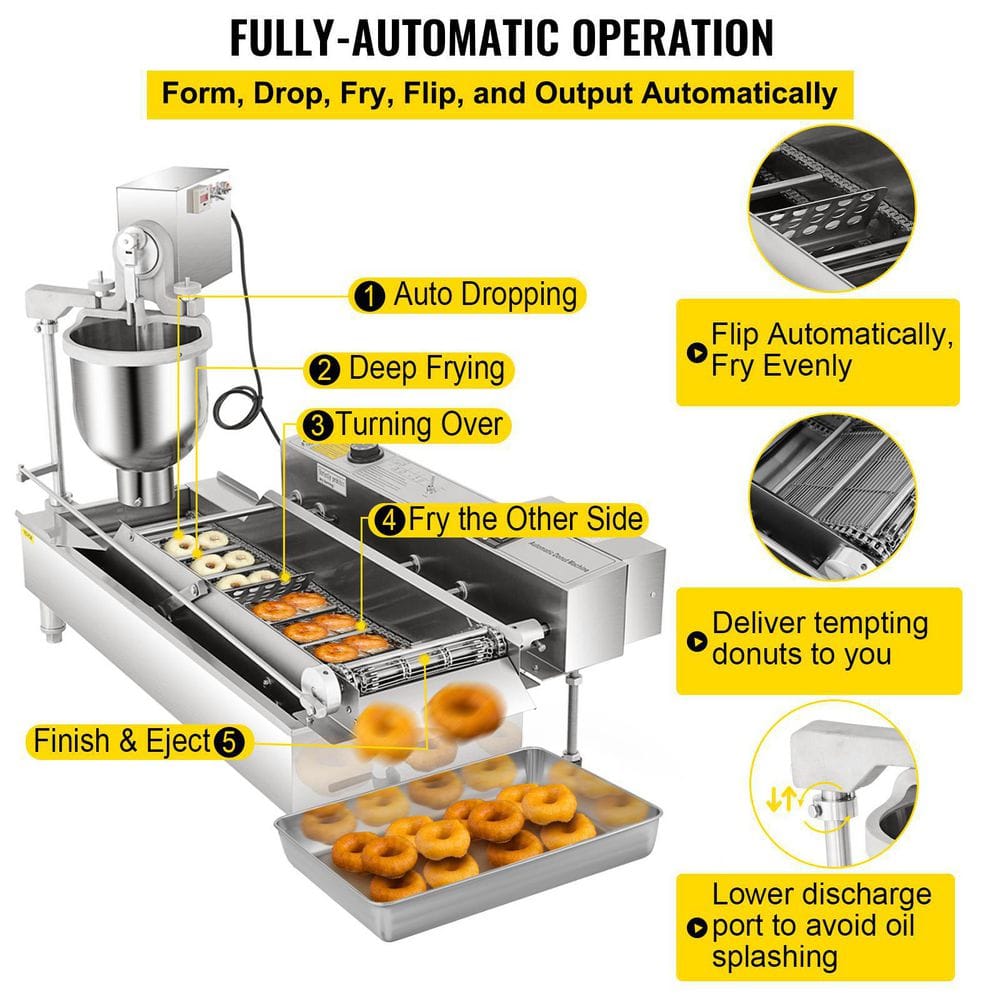Commercial Single Row Donut Machine With 3 Different