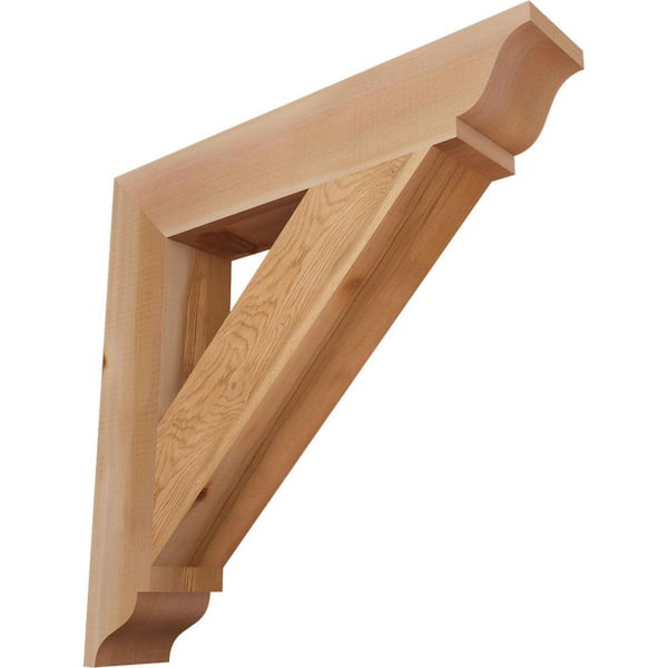 Ekena Millwork 3.5 in. x 22 in. x 22 in. Western Red Cedar Traditional Smooth Bracket