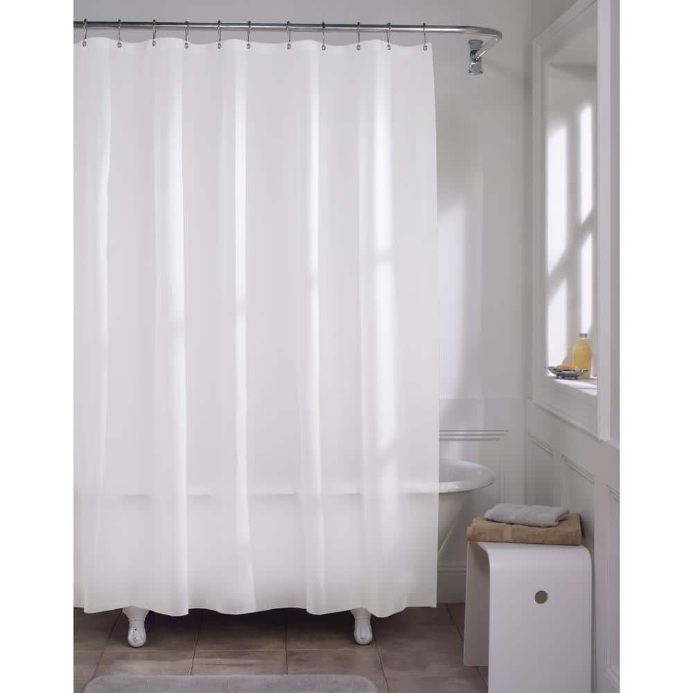 Dainty Home PEVA 72 in. W x 70 in. L in Clear Clear Shower Curtain with  Magnets White Shower Curtain Waterproof Shower Curtain Liner 6GSLCL - The  Home Depot