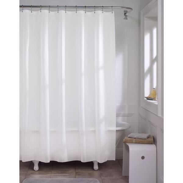 Zenna Home 70 In X 72 In Premium Super Heavyweight 10 Gauge Shower Curtain Liner In White 71130ywht The Home Depot