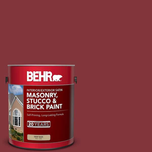 BEHR 1 gal. #S-H-170 Red Brick Satin Interior/Exterior Masonry, Stucco and Brick Paint