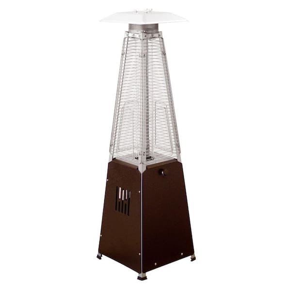 10,000 BTU Portable Hammered Bronze Glass Tube Propane Patio Heater