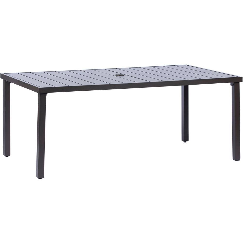 Carter 7-Piece Pewter Grey Aluminum Outdoor Dining Set with Cushions