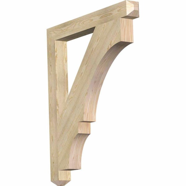 Ekena Millwork 4 in. x 44 in. x 38 in. Douglas Fir Balboa Craftsman Rough Sawn Bracket