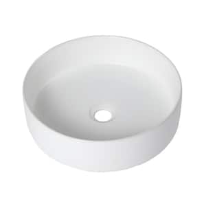 Bathroom Sink White Ceramic Round Vessel Sink