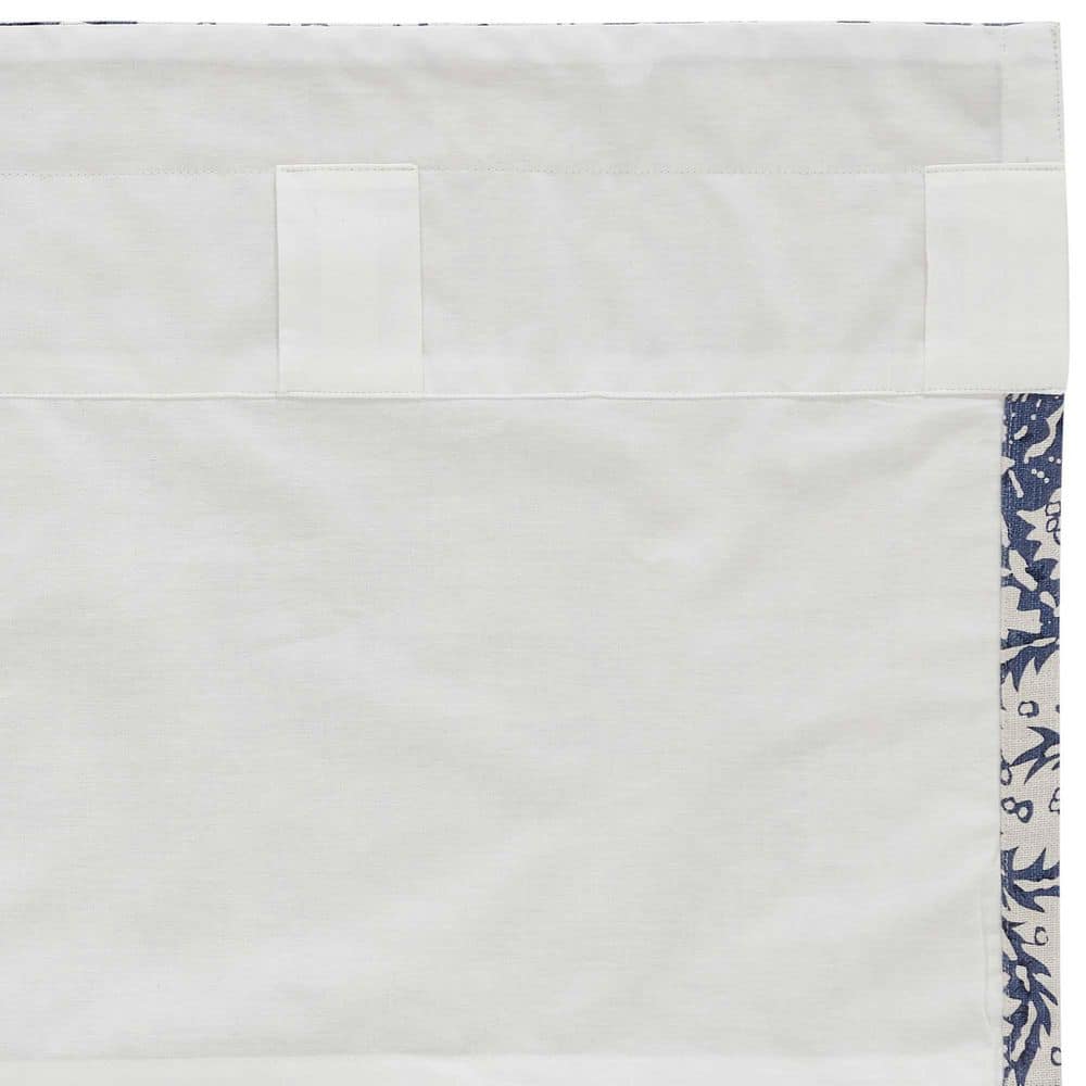 Navy Floral Cotton Rod Pocket Window Panels, 63x36, Set of 2