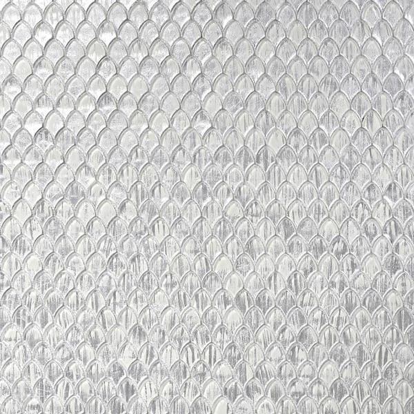 Apollo Tile (Sample) Majeste Dark Silver 4-in x 4-in Glossy Glass Penny Round Patterned Wall Tile