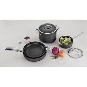 SmartNest 11-Piece Hard-Anodized Aluminum Cookware Set in Black