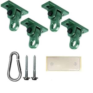 Heavy Duty Outdoor Swing Hangers Screws Bolts Included Over 5000 lbs. Capacity, Green (4-Pack)