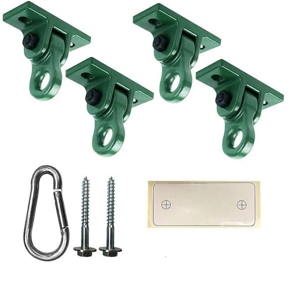 Angel Sar Heavy Duty Outdoor Swing Hangers Screws Bolts Included Over 5000 lbs. Capacity, Green (4-Pack)