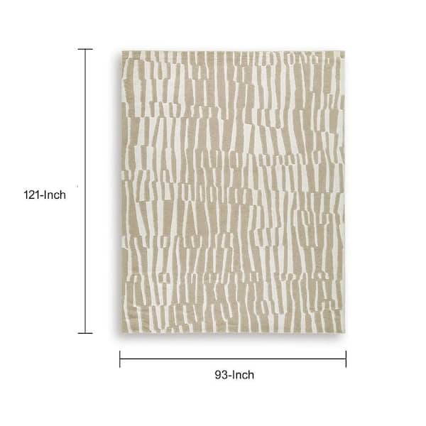 Bella 8 x 10 Beige-White Abstract Linear Patterns Large Area Rug