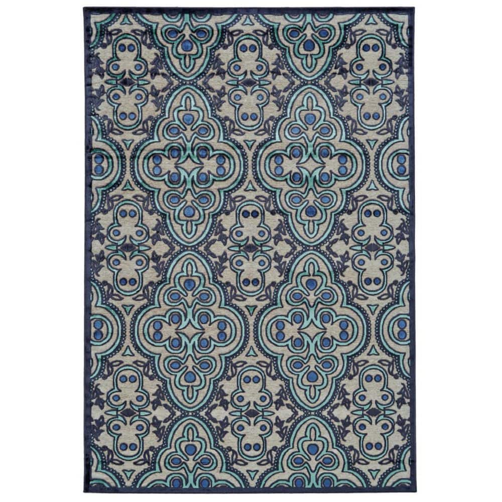 8 x 11 Tan, Blue, Taupe Trellis Area Rug price history on PriceWatchPro