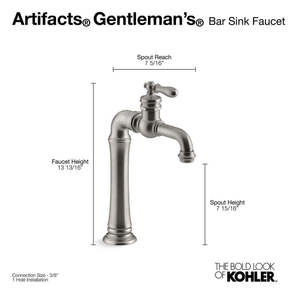 Vibrant Polished Nickel Gentleman's Bar Faucet with Accessories