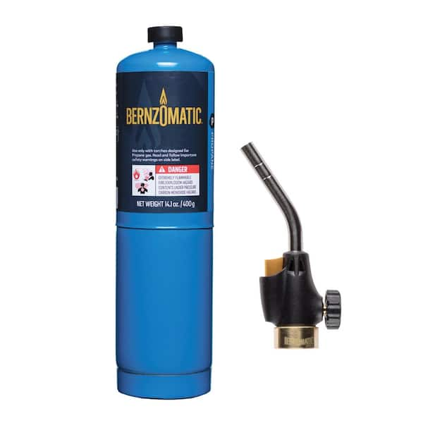 Utility Torch Kit with 14.1 oz. Propane Gas Cylinder and Adjustable Flame