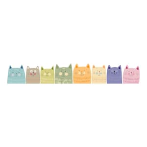 Multicolor Cats Wall Decals (Set of 8)