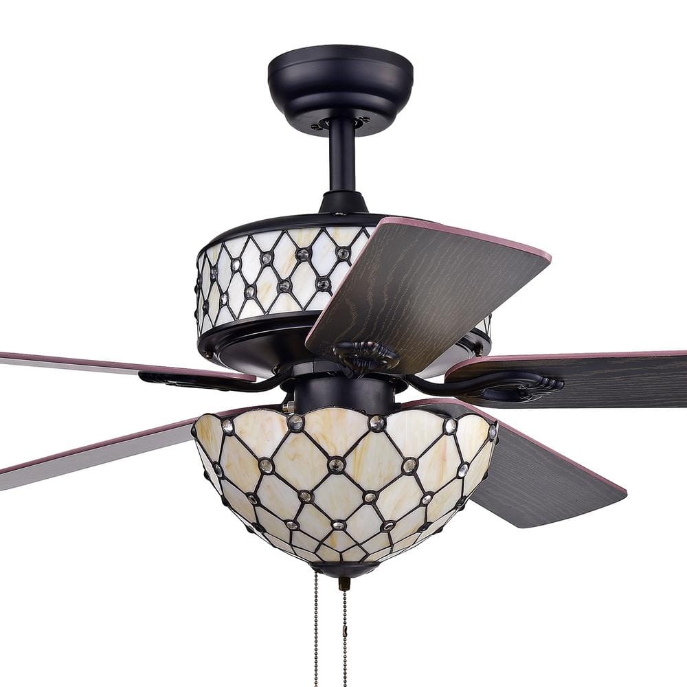Tohva 52 in. Indoor Matte Black Ceiling Fan with Light Kit price history on PriceWatchPro
