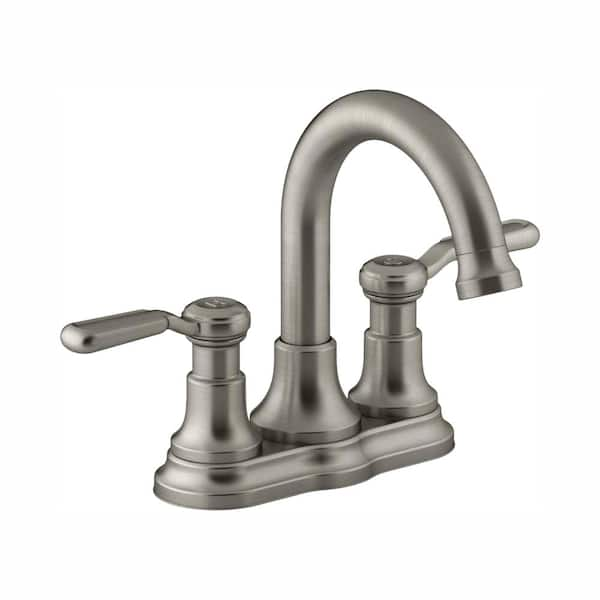 KOHLER Worth 4 in. Centerset 2-Handle Bathroom Faucet in Vibrant Brushed Nickel