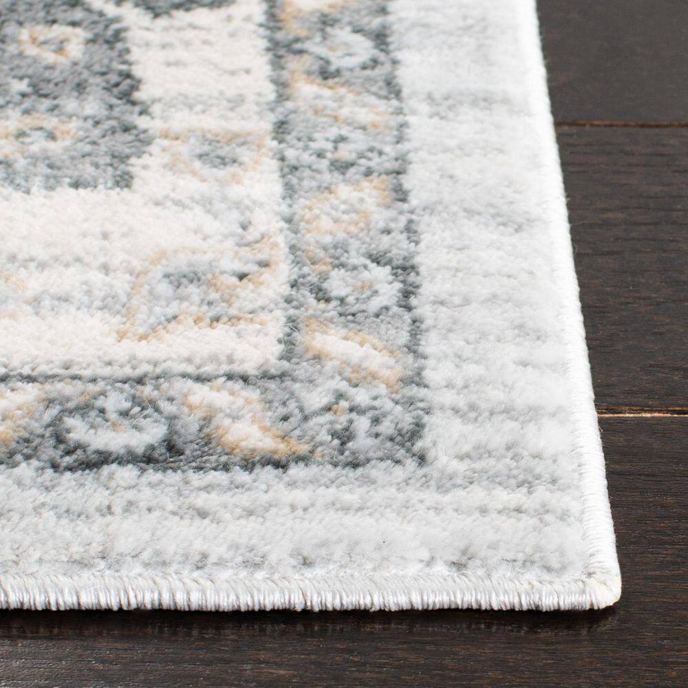 Isabella Gray Floral Medallion Synthetic Area Rug 4' x 6'