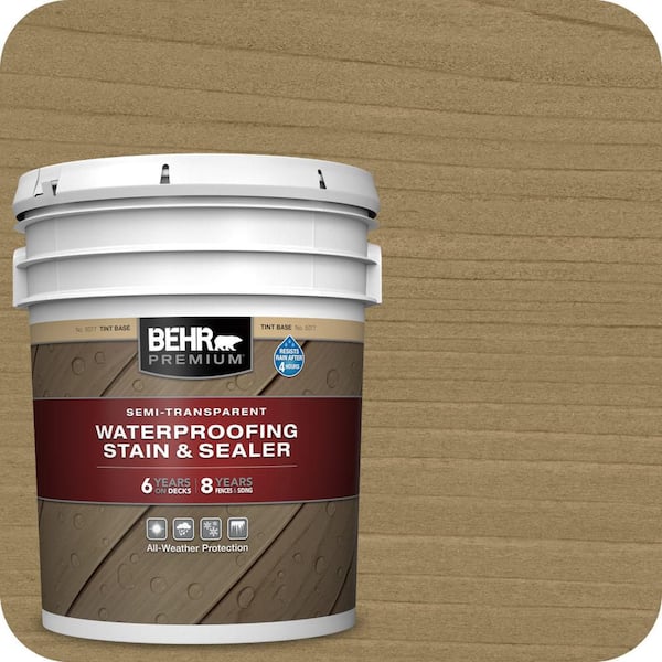 5 gal. #ST-145 Desert Sand Semi-Transparent Waterproofing Exterior Wood Stain and Sealer