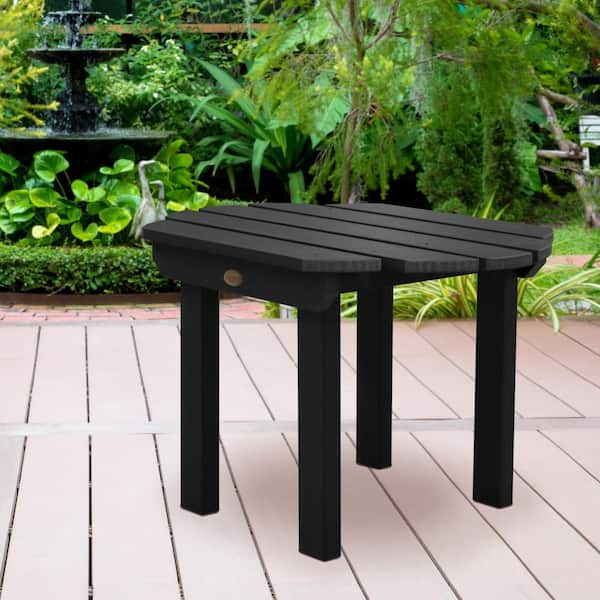 Classic Westport Black Rectangular Recycled Plastic Outdoor Side Table