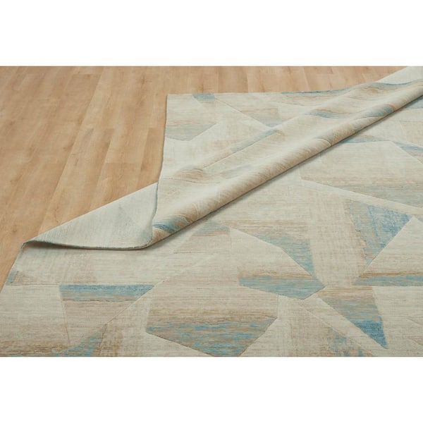 Ventura 2 ft. x 3 ft. Naturals/Azure Abstract Washable Area Rug