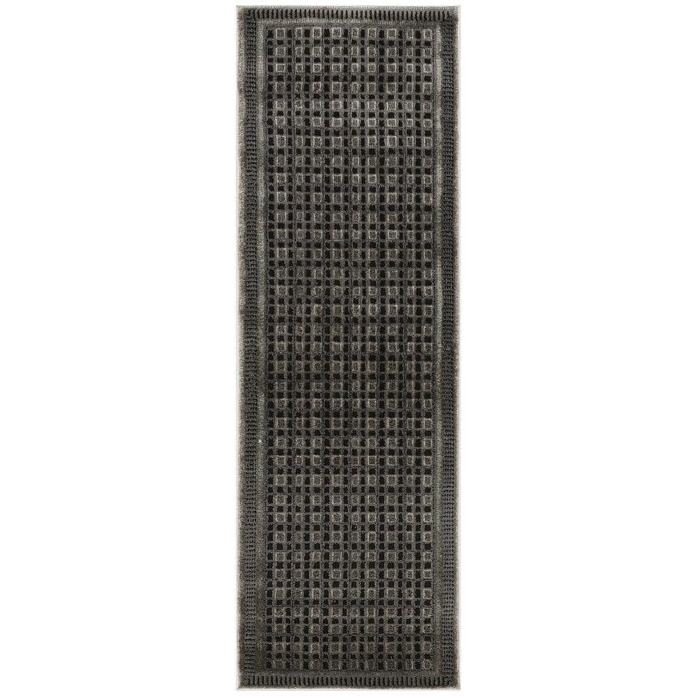 Nordic Black Taupe 2 ft. x 6 ft. Geometric Contemporary Runner Area Rug price history on PriceWatchPro