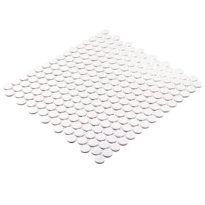 Stylish-Sweetpea Espri White 11-3/8 in. x 12-15/16 in. Glossy Porcelain Round Mosaic Tile (9.7 sq. ft./Case)