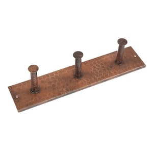 Hand Hammered Copper Triple Robe Hook in Oil Rubbed Bronze